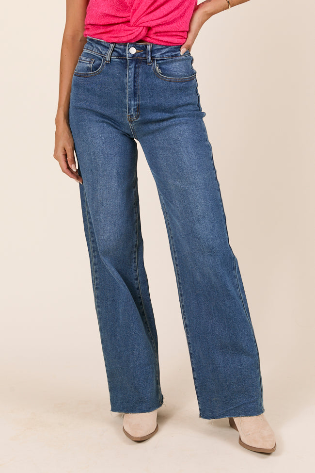 Kelsea Dark Wash Wide Leg Jeans SALE