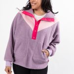 Good Feelings Purple Multi Colorblock Sherpa Pullover FINAL SALE
