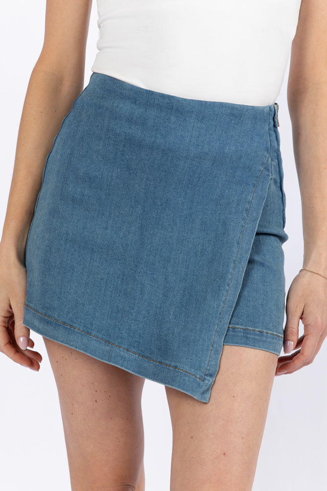 Jessica Medium Wash Denim Skort SALE