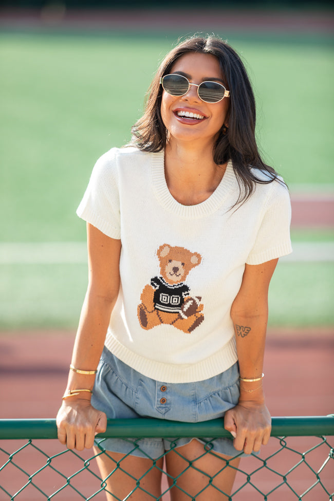 Made For Cheerin' Jersey Bear Short Sleeve Sweater SALE